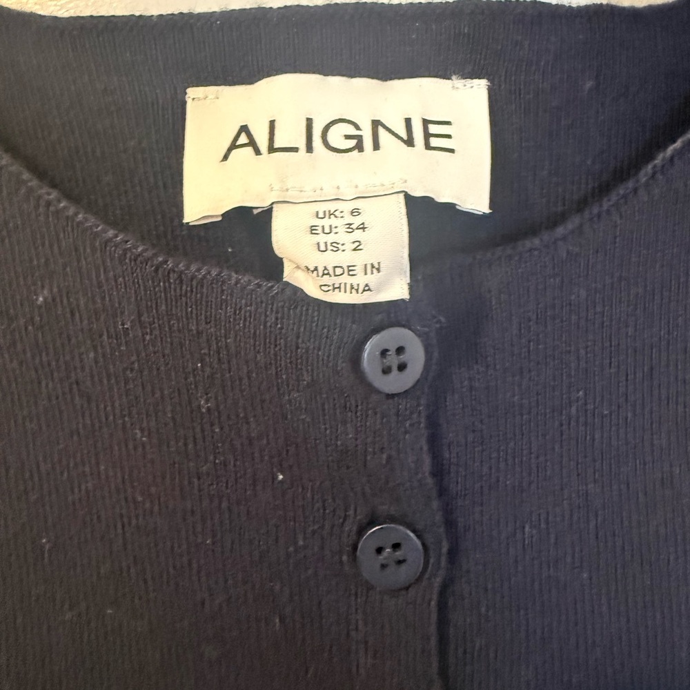 Aligne Daphne Waisted Knit Cardigan in Navy - Picture 3 of 5